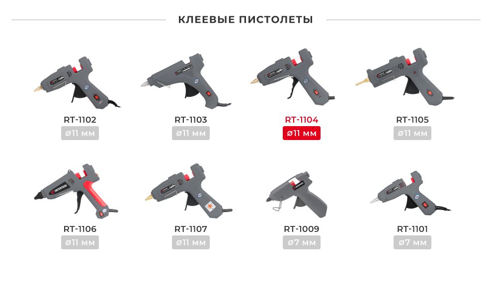Лінійка клейових пістолетів