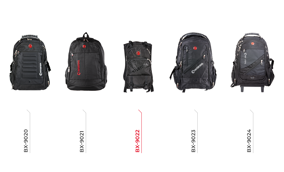 Ассортимент рюкзаков INTERTOOL