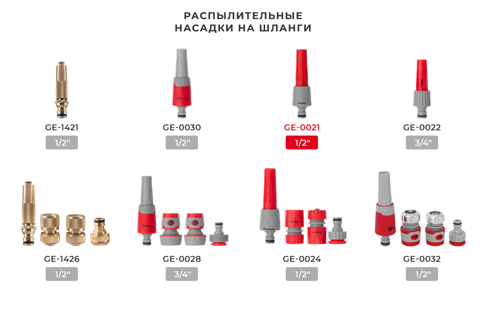 Лінійка насадок для розпилення