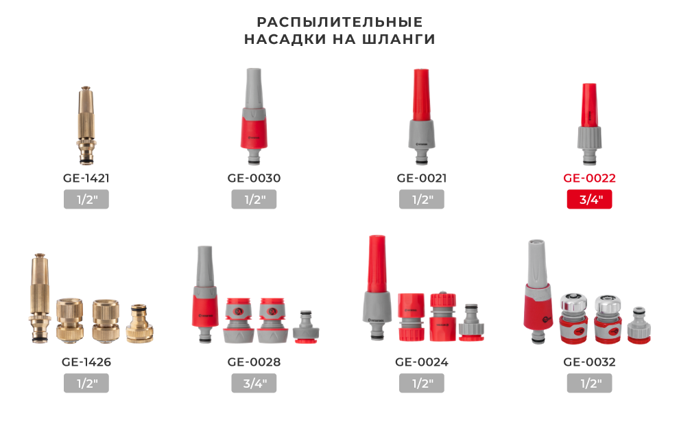 Лінійка насадок для розпилення