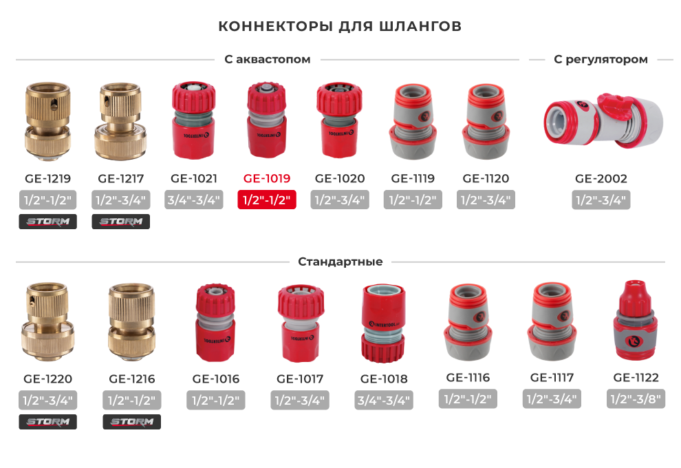 Лінійка конекторів для шланга