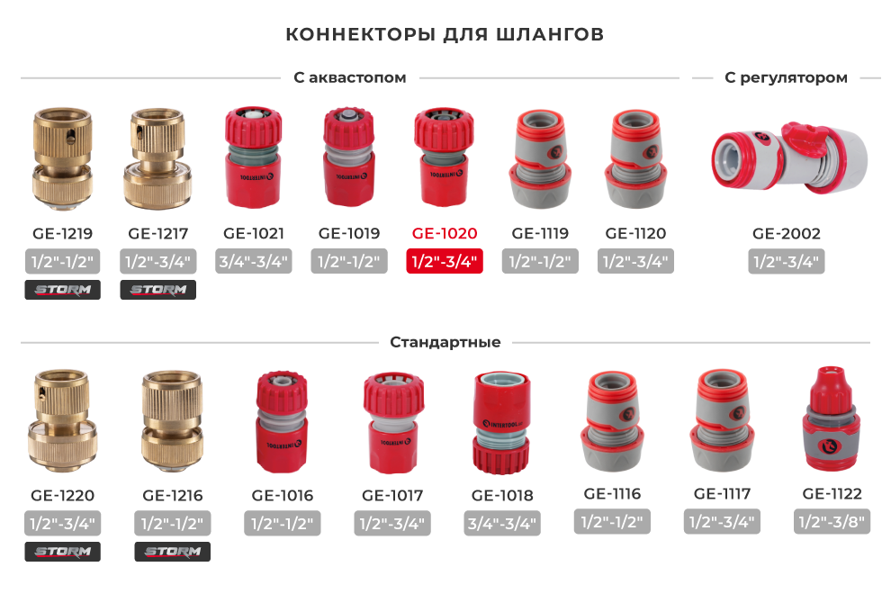 Лінійка конекторів для шланга 
