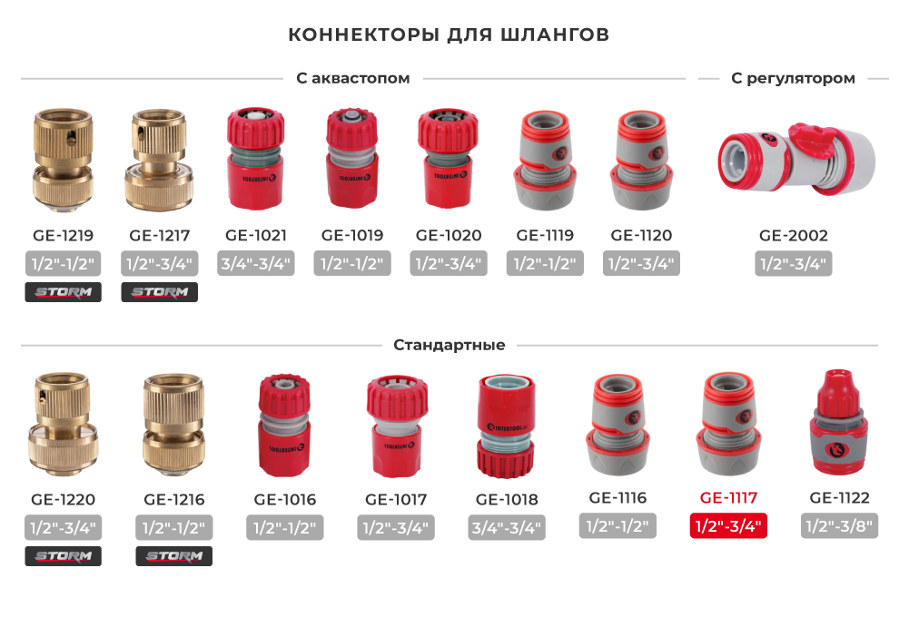 Лінійка конекторів для шланга