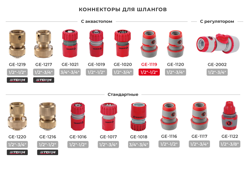 Лінійка конекторів для шланга