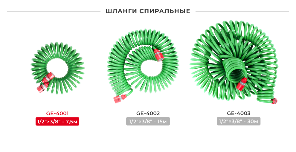 Лінійка шлангів спіральних